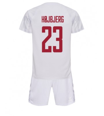 Denmark Pierre-Emile Hojbjerg #23 Replica Away Stadium Kit for Kids World Cup 2022 Short Sleeve (+ pants)